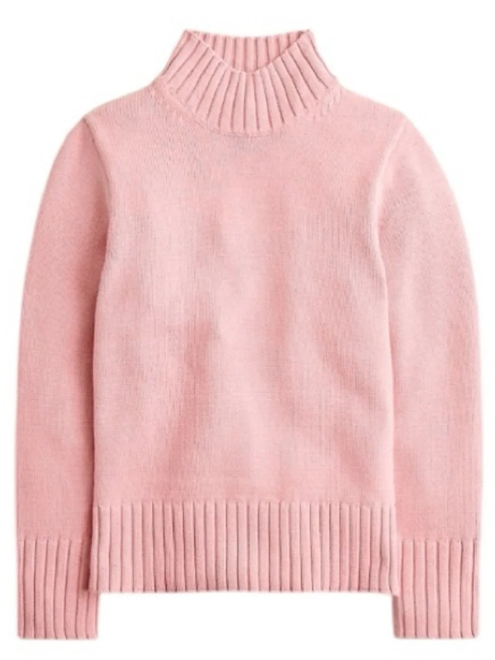 J. Crew Cotton Turtleneck Sweater Long Dleeve Ribbed Pale Blush Pink